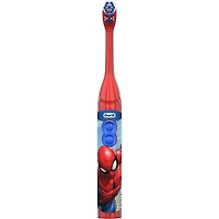 Brosse à dents à pile pour enfants Oral-B mettant en vedette les personnages de Spiderman de Marvel, souple, pour les enfants de 3 ans et plus