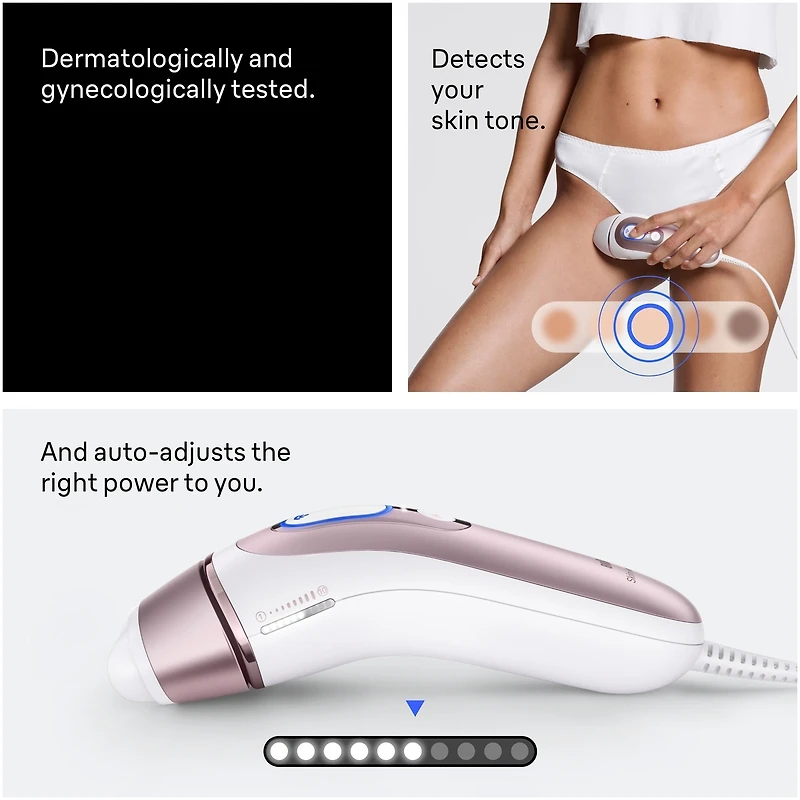 IPL Skin i-expert Laser Hair Removal at Home, Permanent Hair Reduction for Women and Men, Holiday Gifts with Free App, Vanity Case, Razor, 3 Smart Heads, Alter for Laser Hair Removal, PL7243