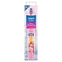 Brosse à dents à pile pour enfants Oral-B mettant en vedette les personnages de La Petite Sirène de Disney, soie souple, pour enfants de 3 ans et plus