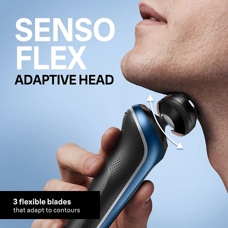 Electric Shaver for Men, Series 6 6120s, Wet & Dry Shave, Turbo & Gentle Shaving Modes, Foil Shaver, Engineered in Germany, With Precision Trimmer & Pouch, Blue