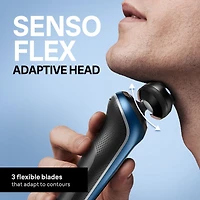 Electric Shaver for Men, Series 6 6120s, Wet & Dry Shave, Turbo & Gentle Shaving Modes, Foil Shaver, Engineered in Germany, With Precision Trimmer & Pouch, Blue