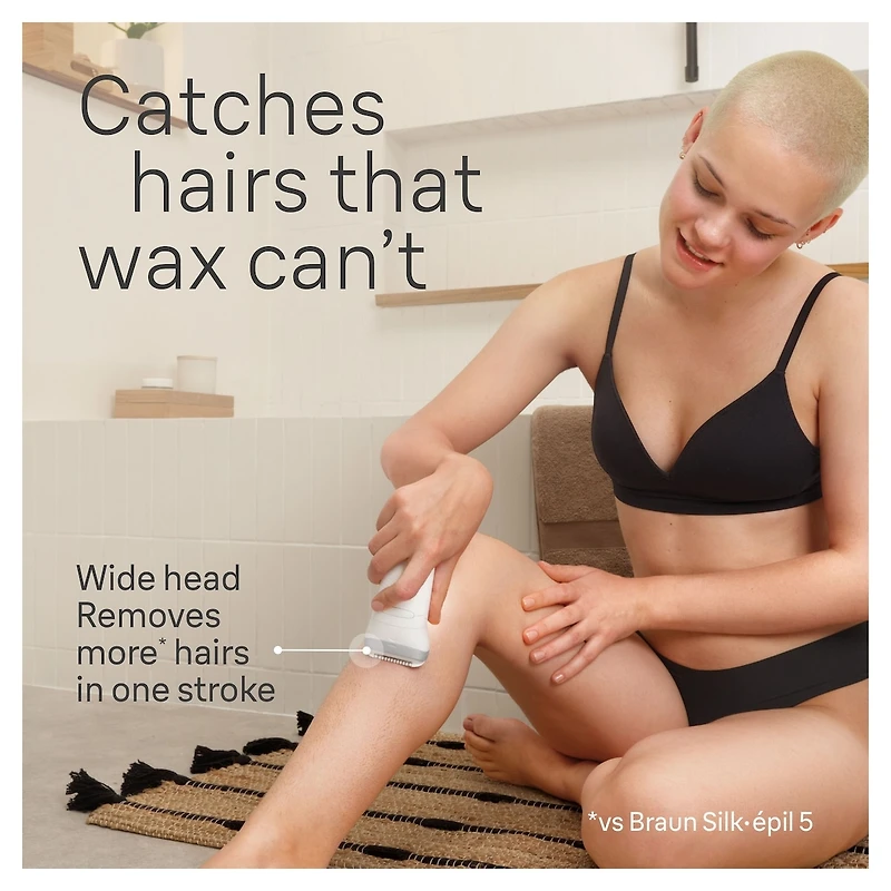 Braun Silk-épil 7 Epilator, Wet and Dry, Wide Head, Includes Shaver Head and Trimmer Comb, SE7-041, Silver