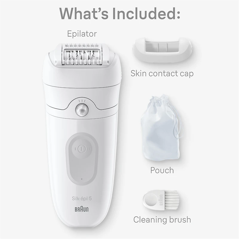 Braun Silk-épil 5 Epilator, Wet and Dry, Includes Skin Contact Cap, SE5-011, Grey