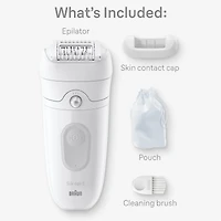 Braun Silk-épil 5 Epilator, Wet and Dry, Includes Skin Contact Cap, SE5-011, Grey