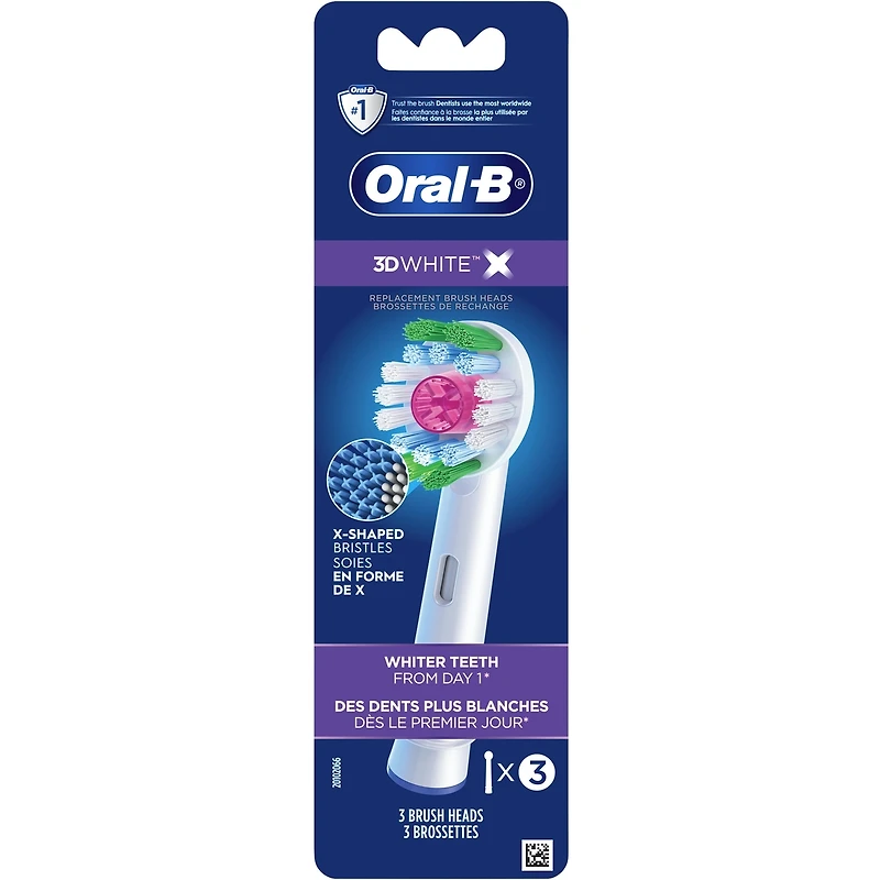 3D White X-Filament Replacement Brush Heads, 3 Count
