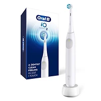 iO Series 2 Rechargeable Electric Powered Toothbrush, Pure White with 1 Gentle Care Brush Head - Automatic Pressure to Protect Gums - 3 Modes - 2 Min Timer