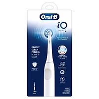 iO Series 2 Rechargeable Electric Powered Toothbrush, Pure White with 1 Gentle Care Brush Head - Automatic Pressure to Protect Gums - 3 Modes - 2 Min Timer