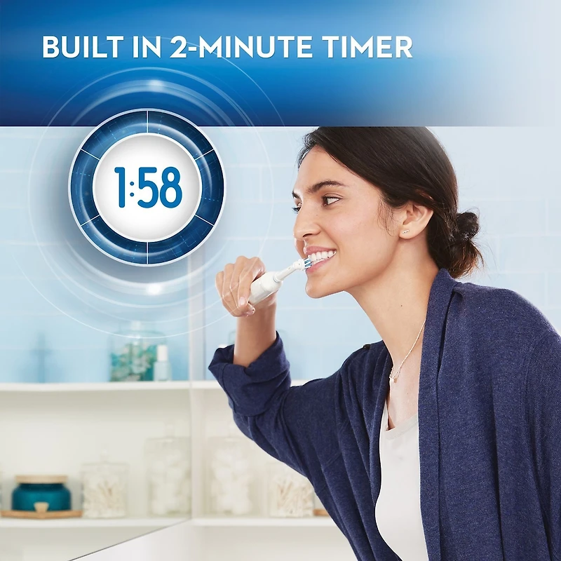 Brosse à dents électrique Oral-B 1000 CrossAction, White alimentée par Braun