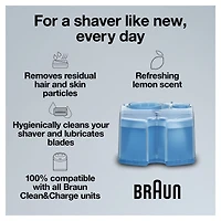 Cartouches de recharge Braun Clean & Renew CCR, Solution nettoyante de rechange de rasoir pour le système de nettoyage Clean&Charge – paquet de 3