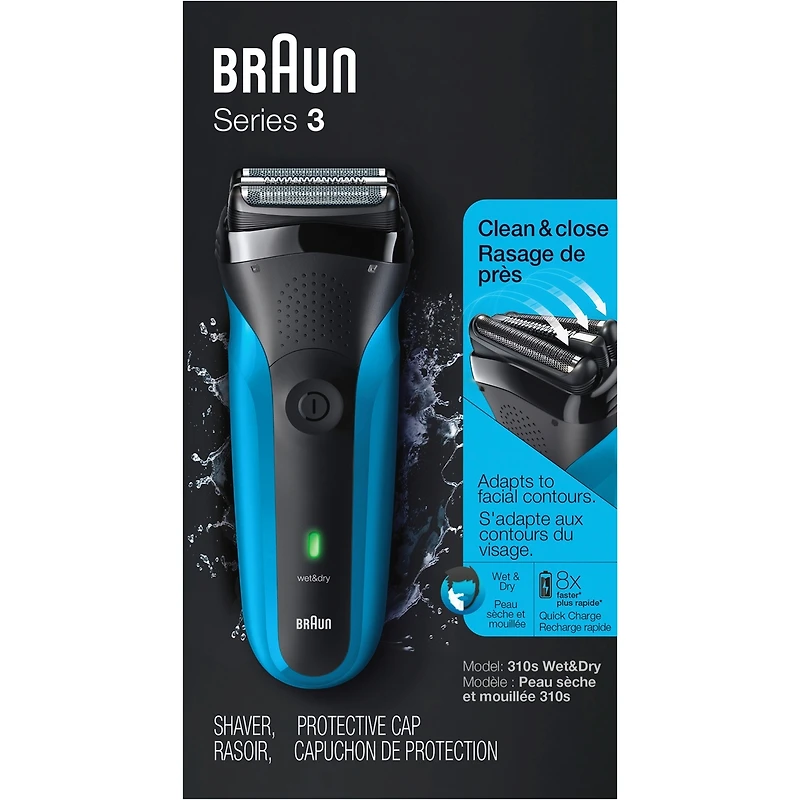 Braun shaver 310 Black/Blue Box  NA
