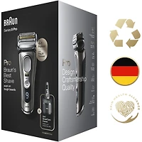 Rasoir électrique rechargeable Series 9 Pro 9465cc pour hommes, peau sèche et mouillée avec système Clean & Charge