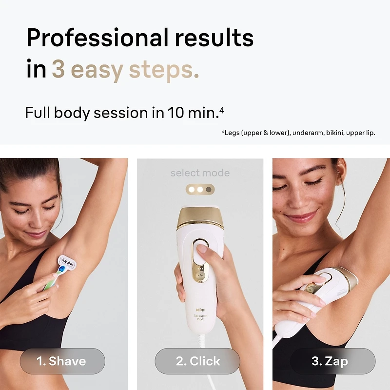 IPL Silk·expert Pro 5 PL5157 IPL for Women and Men, At-Home Hair Removal System, White and Gold, with Soft Pouch and Precision Head