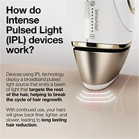 Système d’épilation à domicile Braun IPL Silk·expert Pro 5 PL5157 pour h et f, dernière génération, blanc et or, étui souple, tête haute précision