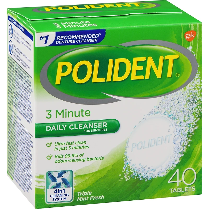 Polident 3 minutes Nettoyant quotidien pour prothèses dentaires
