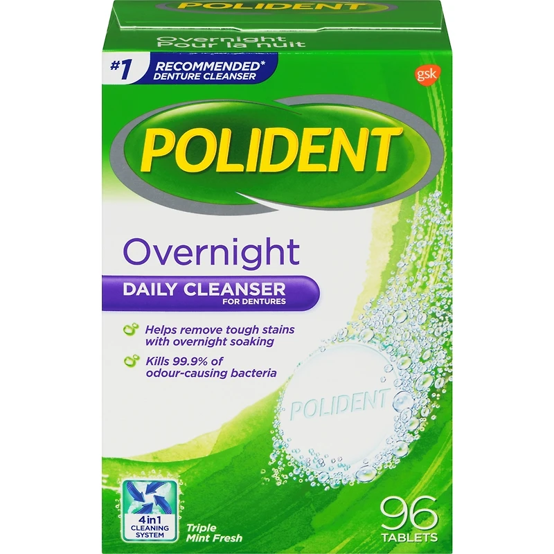 Polident Overnight, 96 count