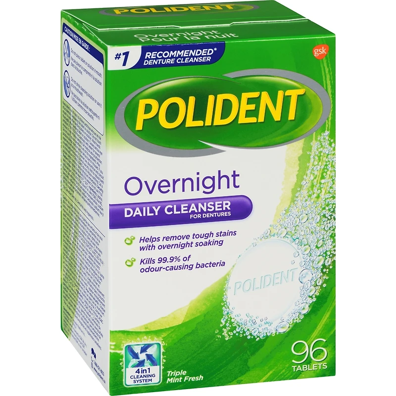 Polident Overnight, 96 count