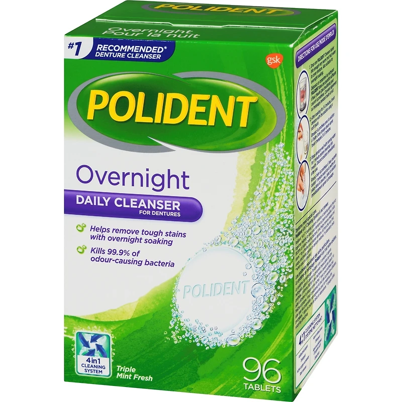 Polident Overnight, 96 count