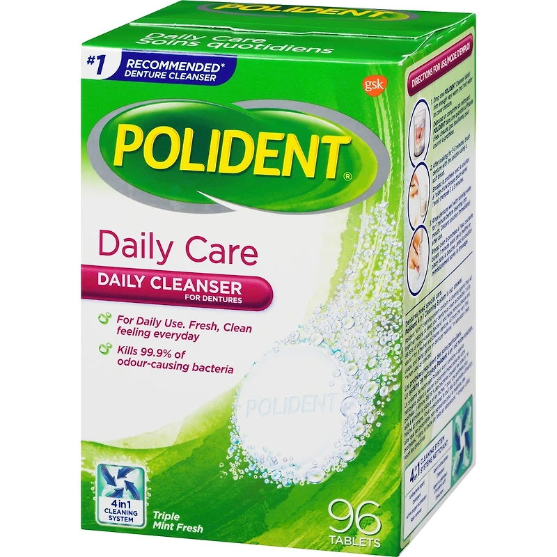Polident Soins quotidiens Nettoyant pour prothèses dentaires