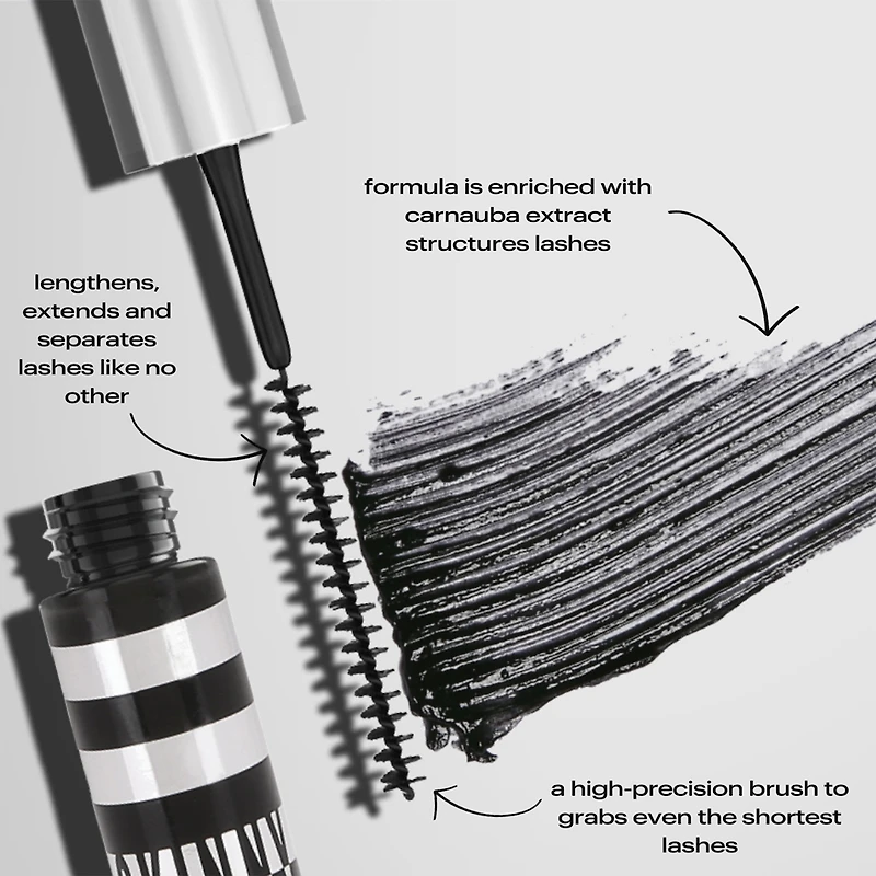Skylimit Extreme Length Mascara Blackest Black enriched with carnauba wax