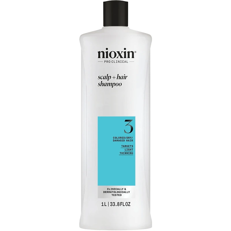 Nioxin System 3 Scalp + Hair Thickening Shampoo For Damaged with Light Thinning, 1L
