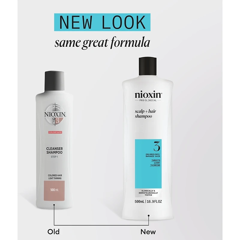 Nioxin System 3 Scalp + Hair Thickening Shampoo For Damaged with Light Thinning, 1L