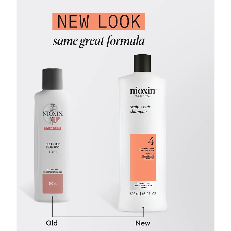 Nioxin System 4 Scalp + Thickening Shampoo For Damaged Hair with Progressed Thinning, 1L