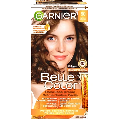 Belle Color Permanent Hair Dye, 100% Grey Coverage, Enriched with Argan Oil and Wheat Germ Oils