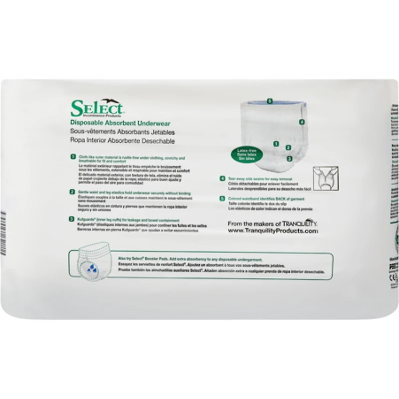 Select Disposable Absorbent Underwear, Medium