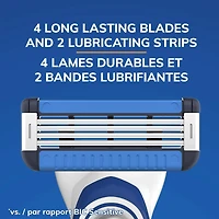 EasyRinse Anti-Clogging, Refillable Men's Razors With 4 Blades, 1 Handle and 3 Refill Razor Cartridges Razor Kit