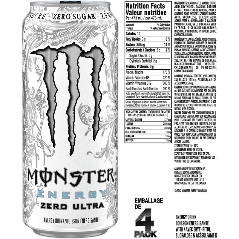 Boisson énergisante zero ultra
