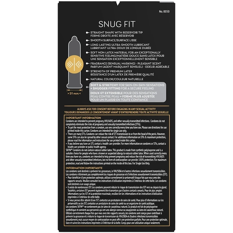 Snug Fit Condom sans latex