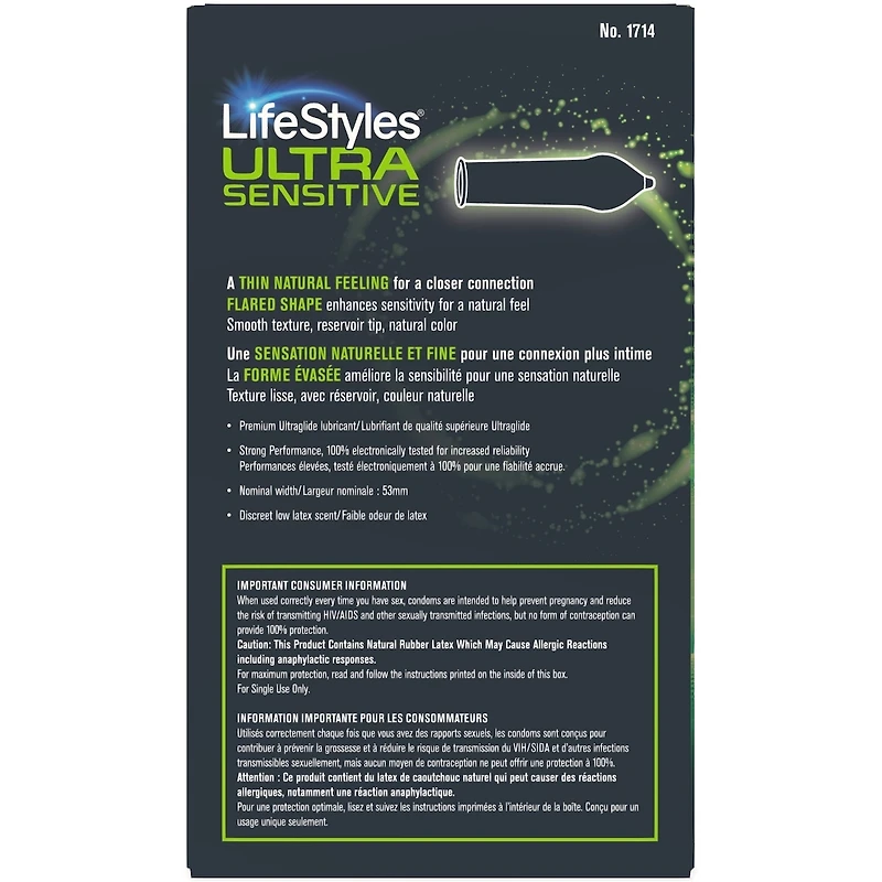 Ultra Sensibles 14 Condoms Lubrifiés en Latex