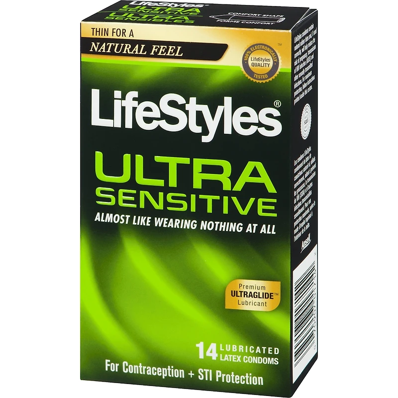 Ultra Sensibles 14 Condoms Lubrifiés en Latex