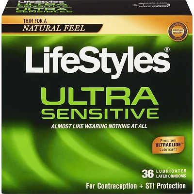 Ultra Sensibles 36 Condoms Lubrifiés en Latex
