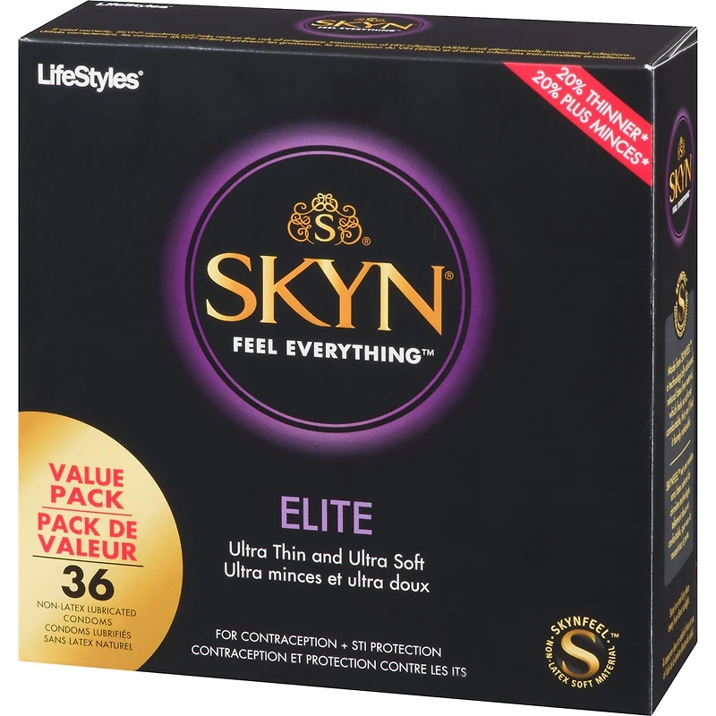 SKYN® Elite 36 Condoms Lubrifiés sans Latex Naturel