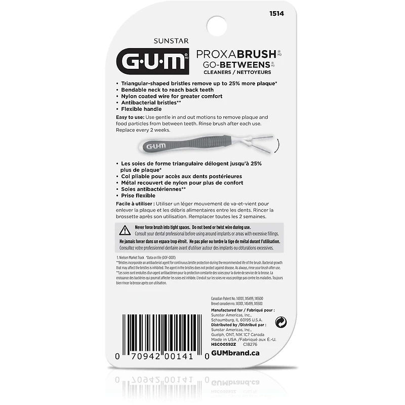 GUM Proxabrush  Go-Betweens , Moderate - 8ct