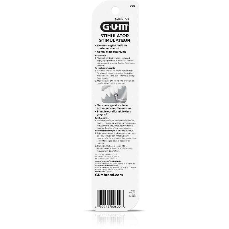 GUM Stimulator Permanent Handle & Rubber Tip