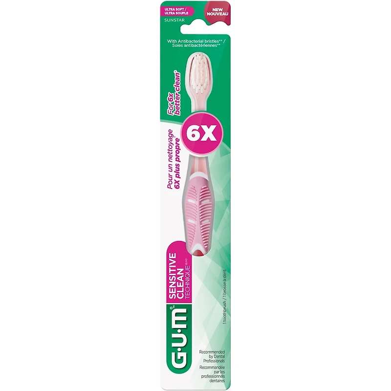 TECHNIQUE® Sensitive Clean Toothbrush, Compact, Ultra Soft Bristles