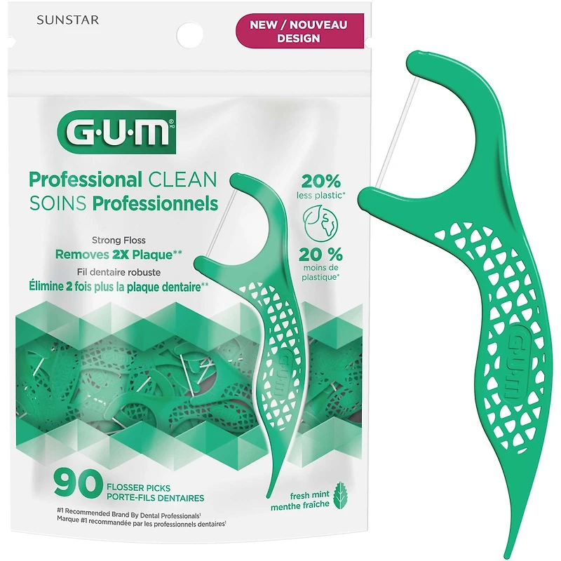 GUM Porte-Fil Soins Professionnels, menthe, 90 unités