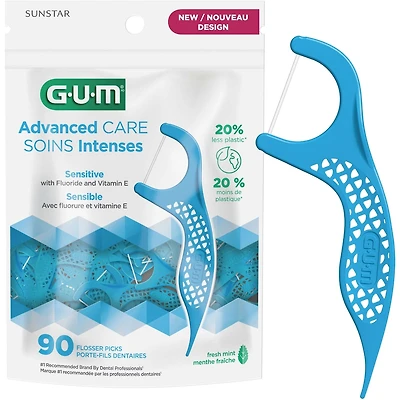GUM Porte-Fil Soins Intenses avec vitamin E et fluor, 90 unités