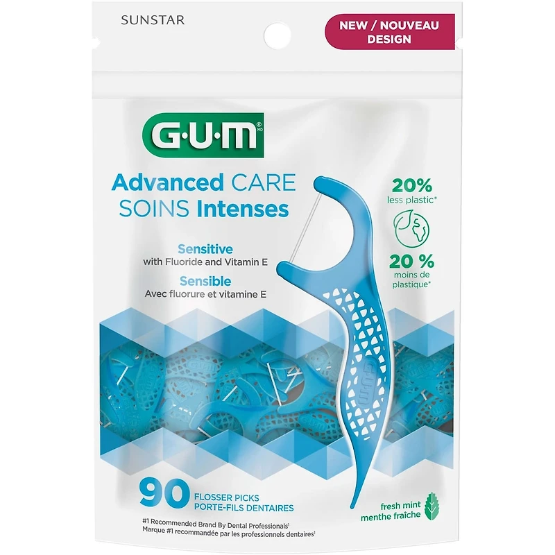 GUM Porte-Fil Soins Intenses avec vitamin E et fluor, 90 unités