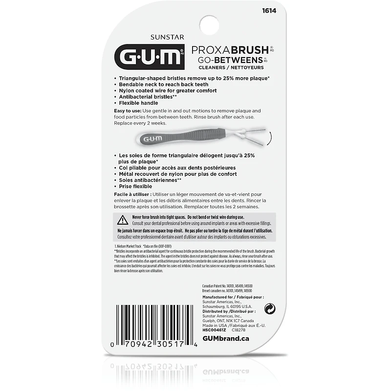GUM Proxabrush  Go-Betweens , Wide - 8ct