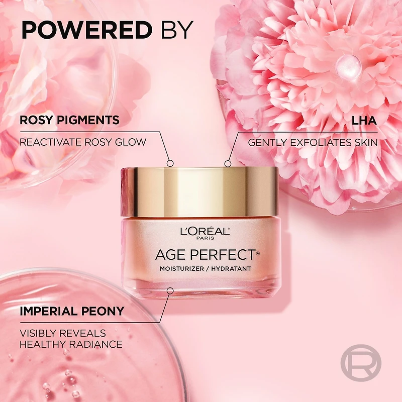 Age Perfect Rosy Tone Hydratant, avec LHA et extrait de pivoine impériale