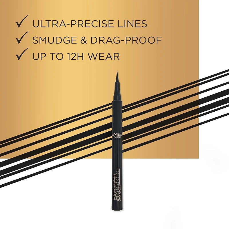Liqud Eyeliner, Ultra-Precise, Smudge-Proof Lines, Waterproof, Infallible Super Slim