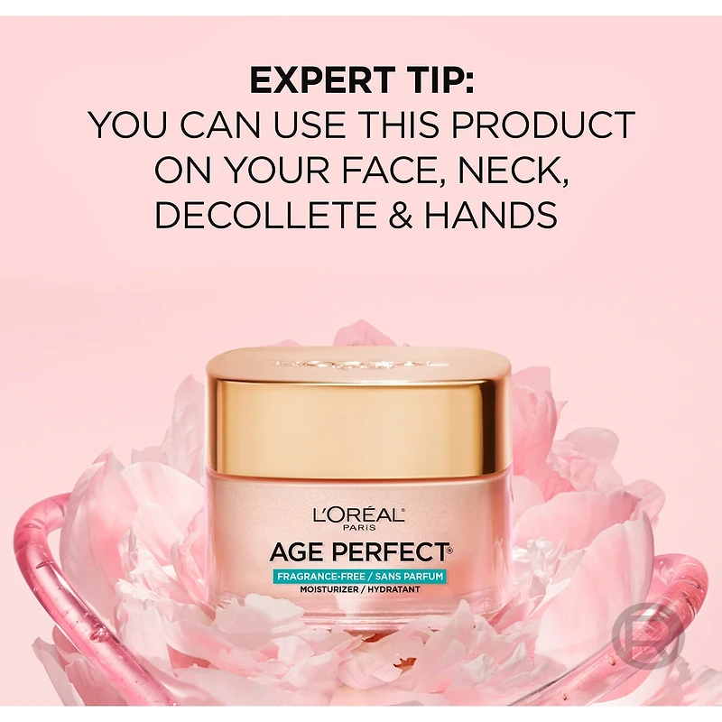 Age Perfect Rosy Tone Hydratant sans parfum, avec LHA et extrait de pivoine impériale