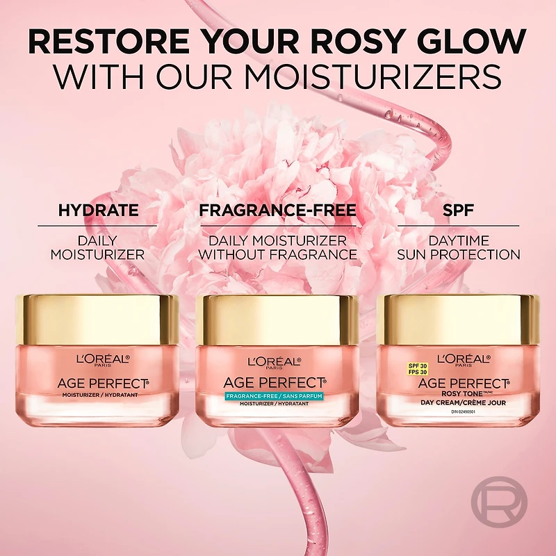 Age Perfect Rosy Tone Hydratant sans parfum, avec LHA et extrait de pivoine impériale