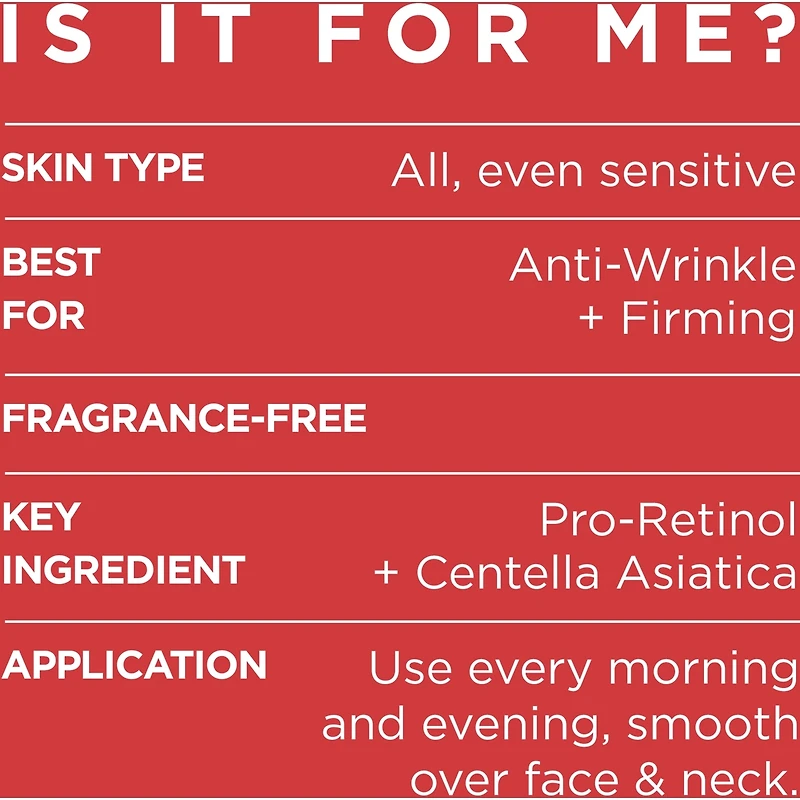 Fragrance-Free Cream, Pro-Retinol, Reduces wrinkles & Firms