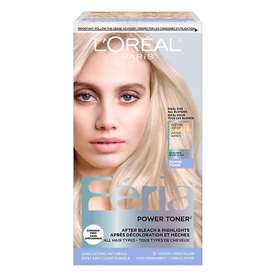 Power hair Toner, Long Lasting Anti brass Toner for blonde hair, bleached highlights; - Reduce brassiness all types and textures