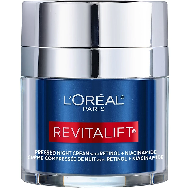 Hydratant de Nuit pour le Visage avec Rétinol, Niacinamide, Crème Compressée Revitalift Triple Power LZR