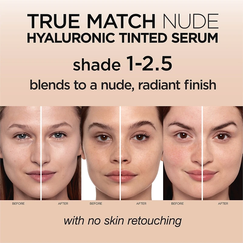 L’Oréal Paris Sérum Teinté True Match Nude avec Acide Hyaluronique à 1